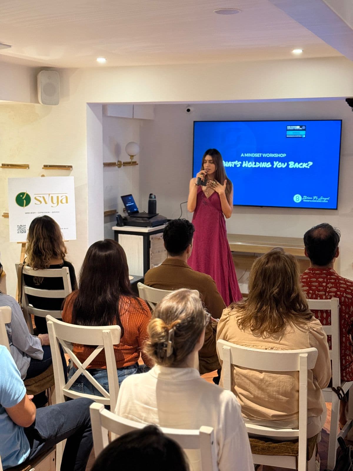 An SVYA event with a speaker addressing attendees